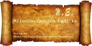 Miloszavlyevits Emőke névjegykártya